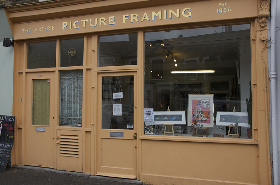 The Arterie Gallery and Picture Framers in East Dulwich